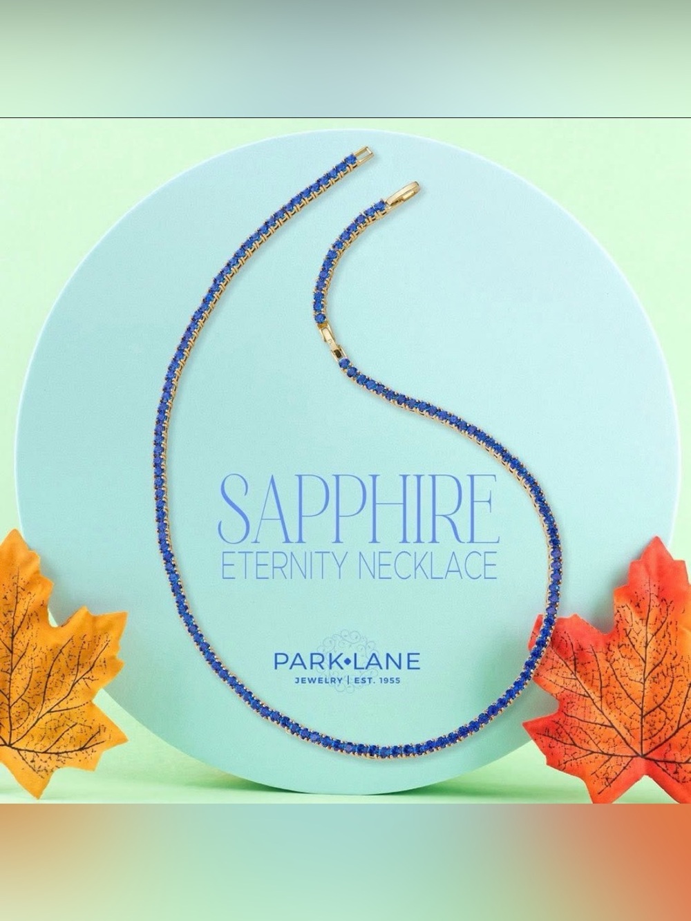 Park Lane Gold Necklace with Sapphire Blue Stones - SAPPHIRE ETERNITY